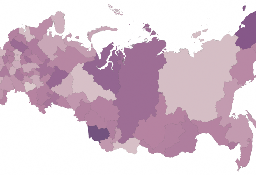 Карта россии с выделением регионов