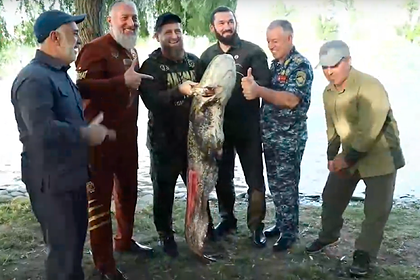 Появилось видео с рыбалки Кадырова