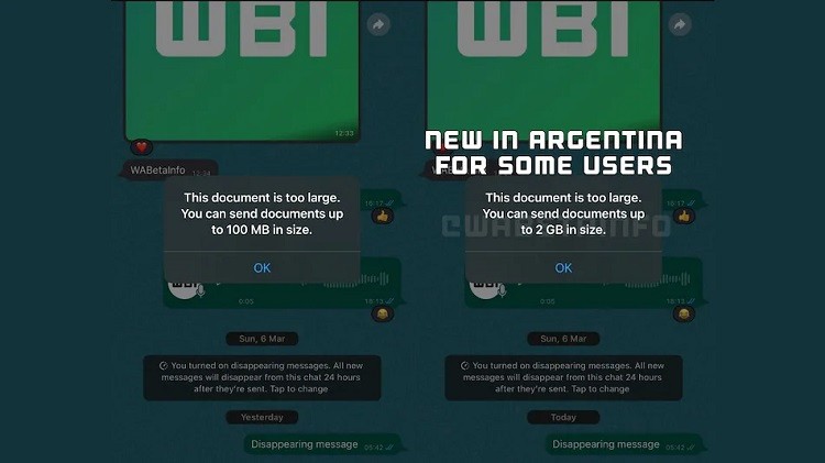 WhatsApp тестирует обмен файлами до 2 Гбайт на Android и iOS